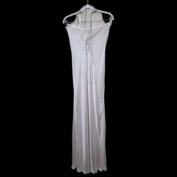SKIMS Romance Chiffon Halter Silk Slip Dress Dove XS - Picture 4 of 11